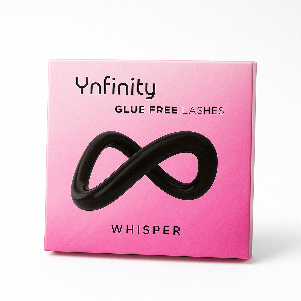 Ynfinity Glueless Lashes box – reusable, easy-to-apply cluster lashes for a natural, effortless look