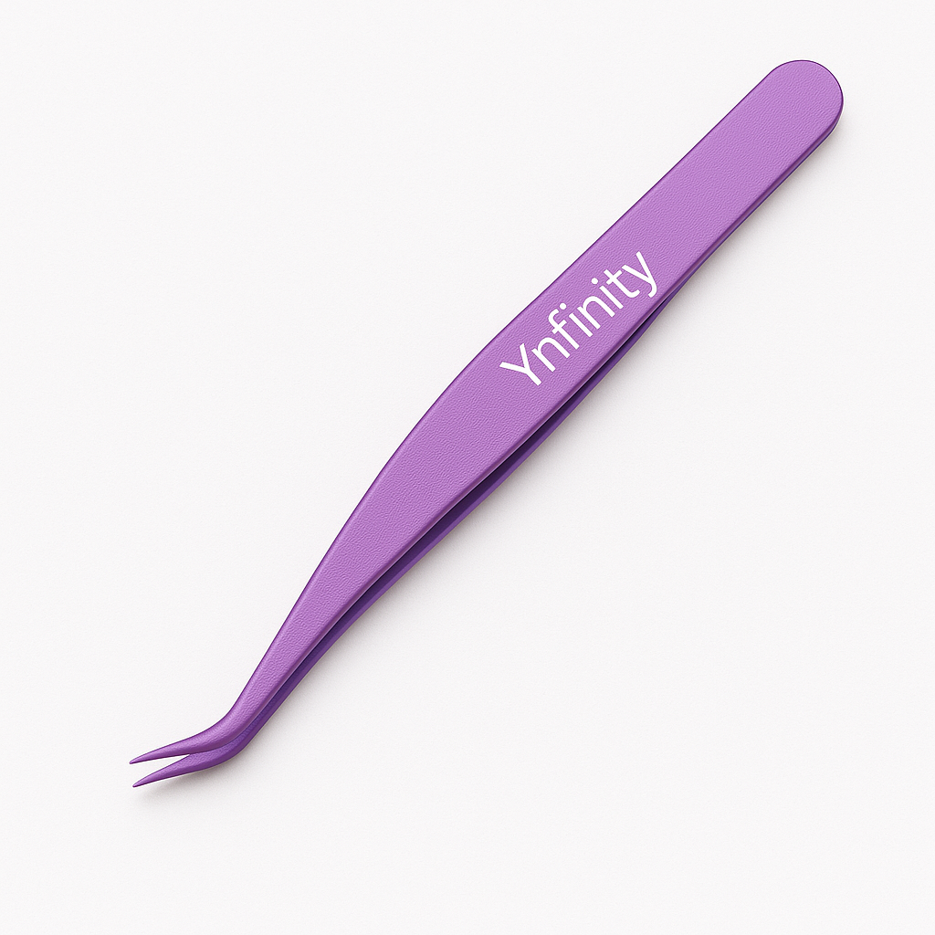 Ynfinity Tweezers with Non-Stick Technology –best lash tweezers, for effortless, hygienic lash application on a clean white background